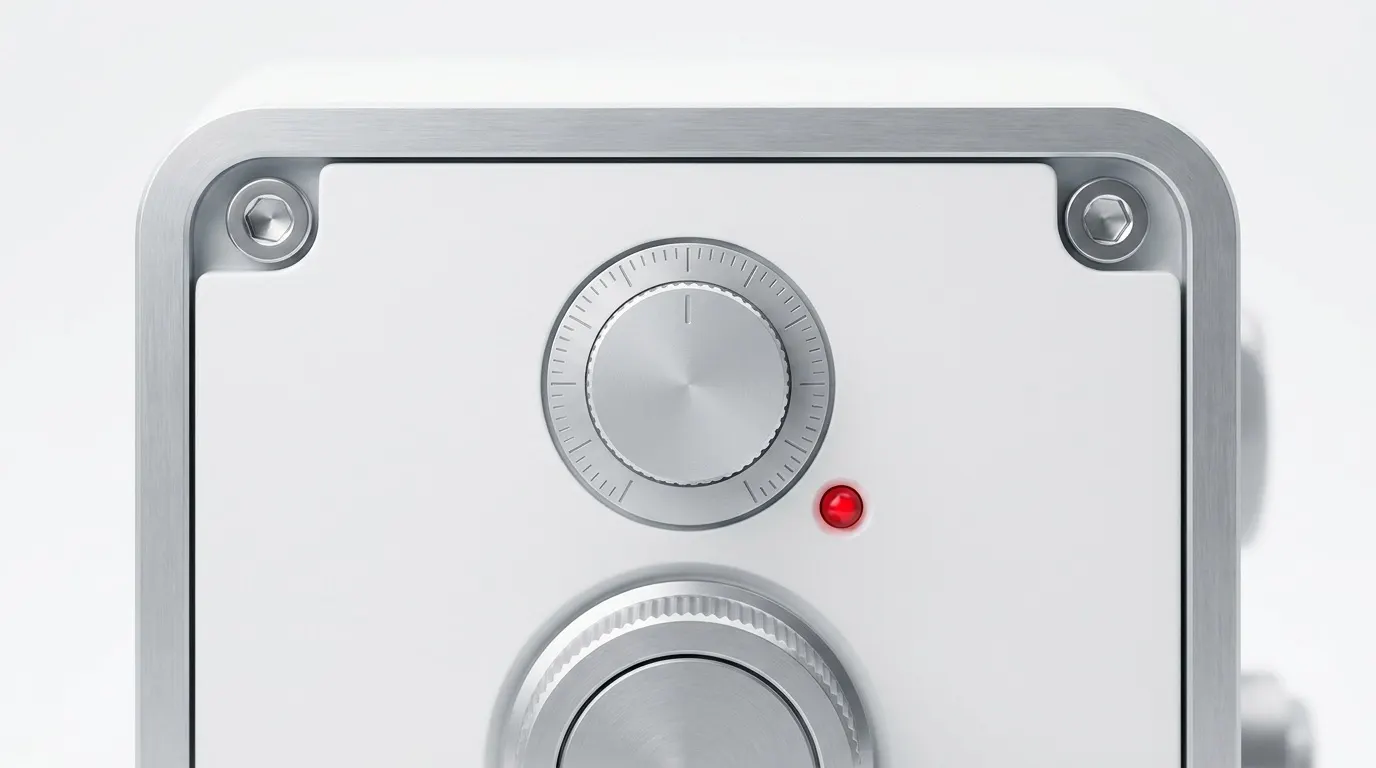 A precision energy metering instrument with an engraved dial and a lit indicator lamp, representing the reporting scopes described here.