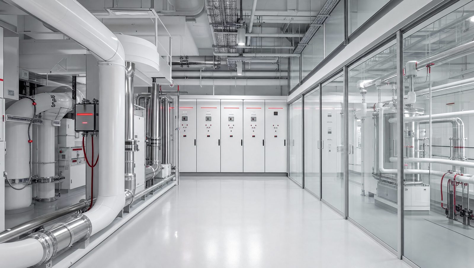 A building services and environmental sensing plant room, shown as a generic illustration of the class of system described.
