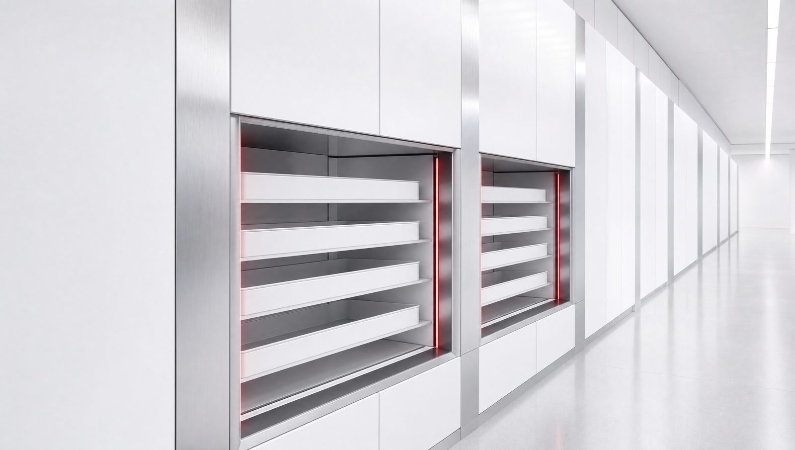 An automated self-service storage and retrieval system, shown as a generic illustration of the class of system described.